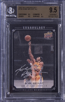 2007/08 UD Chronology "Timeless Memories" #158 Kobe Bryant Signed Card (#54/99) – BGS GEM MINT 9.5/BGS 10